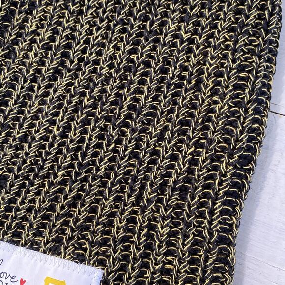 Love Your Melon Woven Knit Beanie Slouch Hat Black & Gold Pitsburgh Steelers NFL - Picture 9 of 11